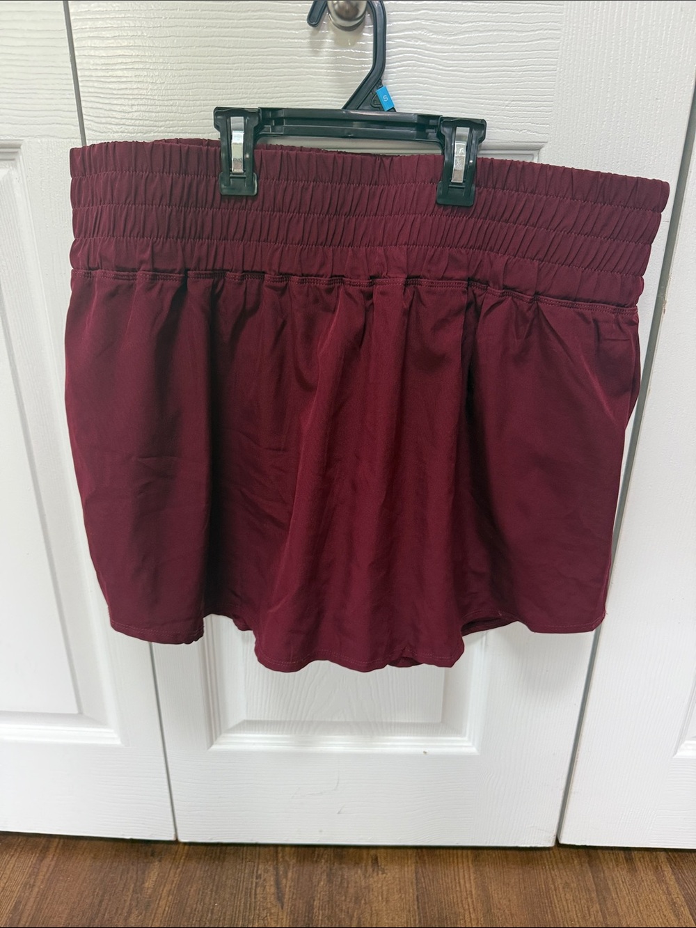 Elastic Waist Circle Skirt in Burgundy